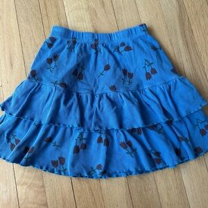 Blue Floral Tiered Skirt